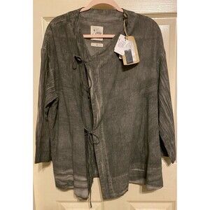 Yamai OG Lawn Shirt Japan Tie Front Kimono Cardigan Boho Lagenlook Minimalist
